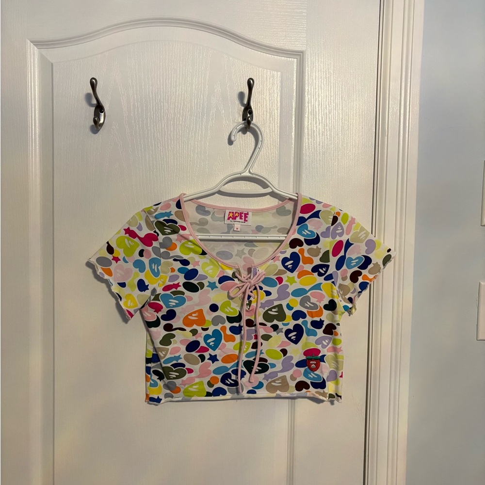 APEE A Bathing Ape Multicolor Crop Top - Picture 2 of 6